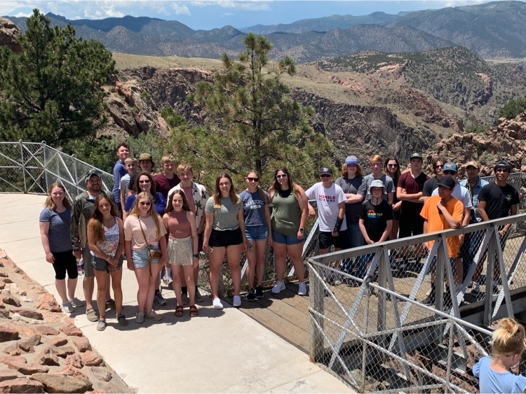 band students on bridge