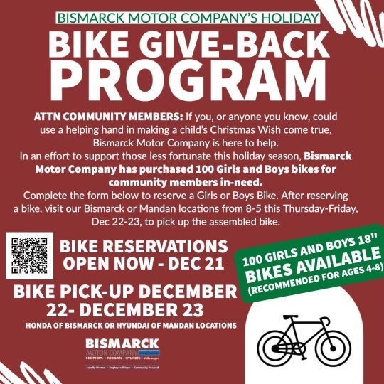 Bismarck Motor Company Bike Give Back Program