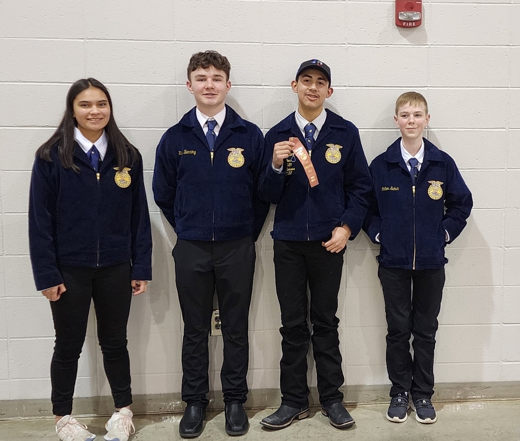 Moana Tooke, Kaleb Benning, Jaime Hernandez (received bronze), and Colton Schuh all competed in their first FFA State Ag. Sales contest. 